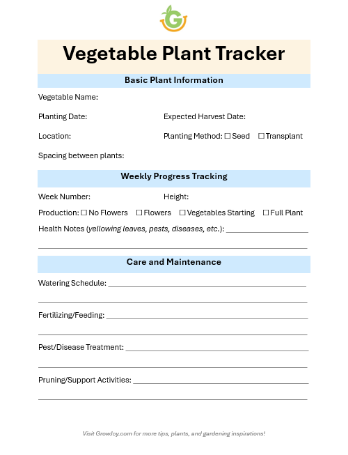 Picture of Vegetable Plant Tracker